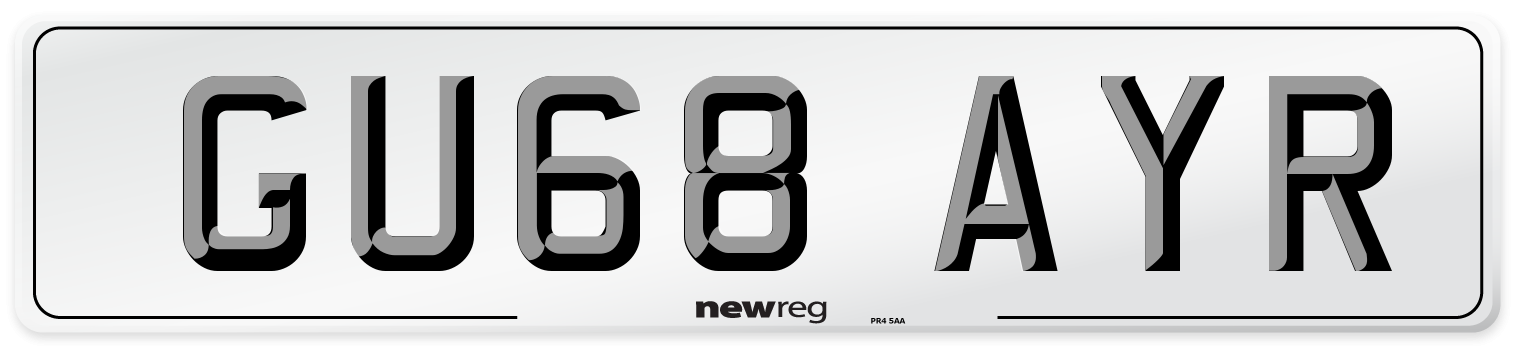 GU68 AYR Number Plate from New Reg